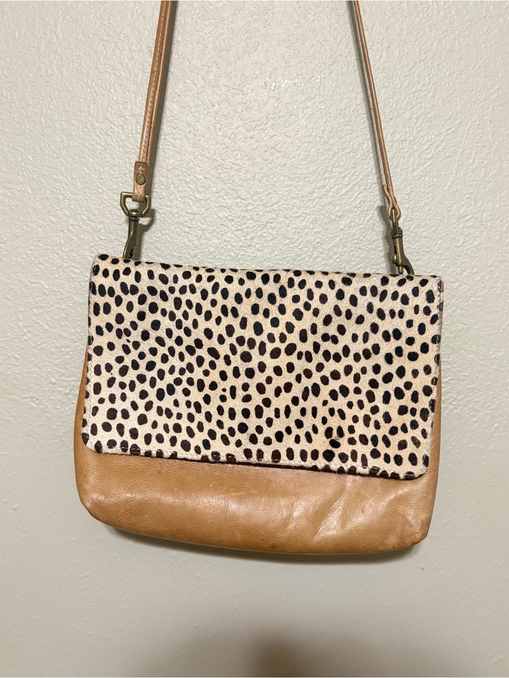 Ceri Hoover Nashville Leather Hair-On Hide Crossbody Bag Spotted Western Boho